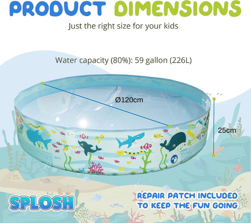 Splosh 4ft kids paddling pool - splosh,
